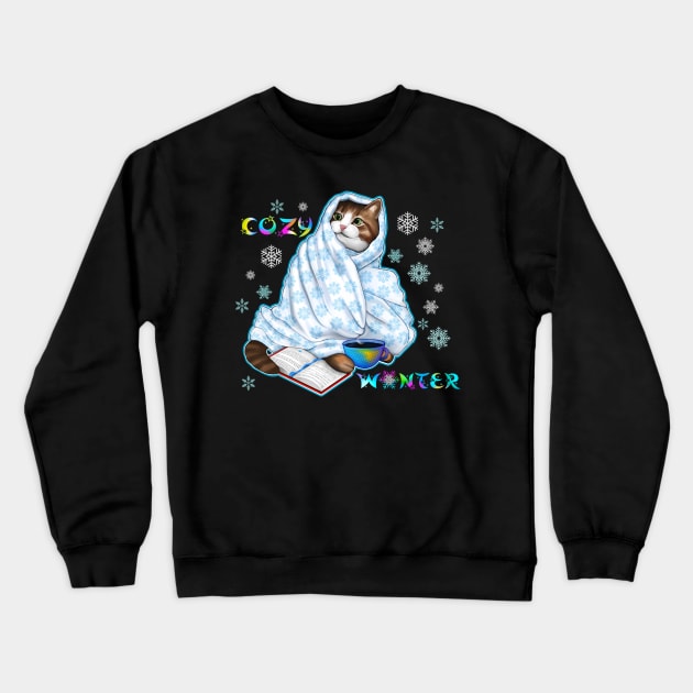 Cozy winter cat Crewneck Sweatshirt by Meakm